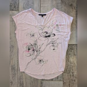 White House Black Market Pink Cap Sleeve Relaxed T-Shirt